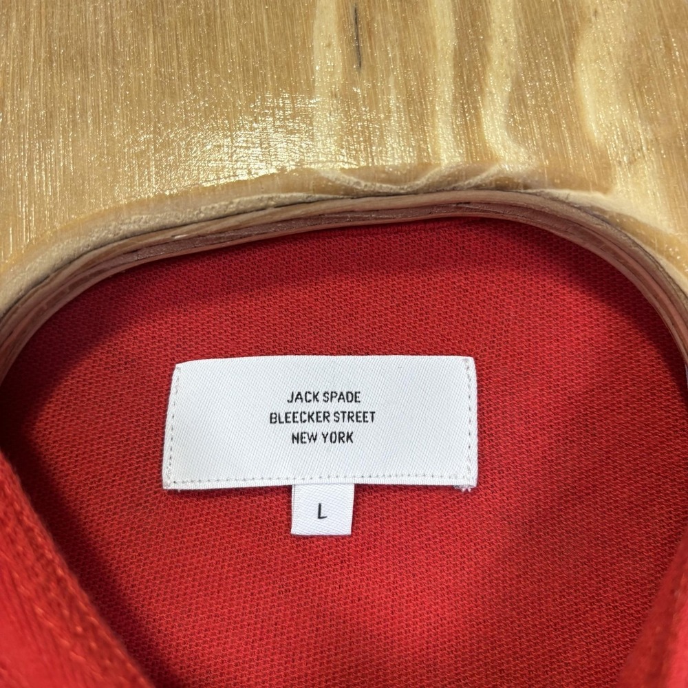 Jack Spade Shirt Mens Large Red Long Sleeve Henley Tee Cotton Jersey Casual - Picture 3 of 8